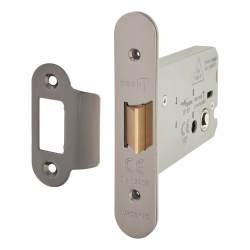 Altro Heavy Duty Bolt Through Flat Latch - 104mm Case - 82mm Backset - Radius - Black Nickel