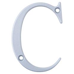 76mm Screw Fix Door Letter - C - Premium Satin Silver