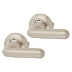 Eclipse Satin Stainless Steel Anti-Ligature Door Handles on Rose - Ultra Range