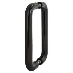 Hoppe AR602/220 Ebony Black Nylon D-Bar Door Pull Handles - Back to Back - 220mm c/c