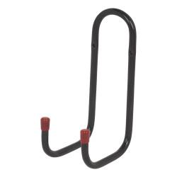 Rothley Tubular Garage and Shed Double Storage Hook - 120mm Depth - Black & Red