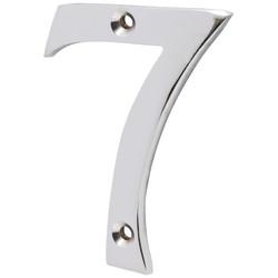 76mm Screw Fix Door Numeral - 7 - Polished Chrome