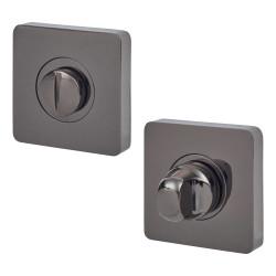 Jigtech Square Bathroom Turn & Release - 52mm Diameter - Black Nickel