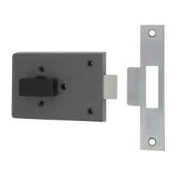 Fire Brigade FB4 Rim Slam Lock - 110mm Case - 45mm Backset - Left Hand - Open Out - Silver