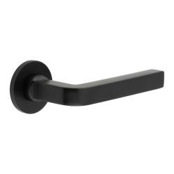 CRES by Frelan Black Unsprung Fire Rated Door Handles on Round Rose - CR-104 Range