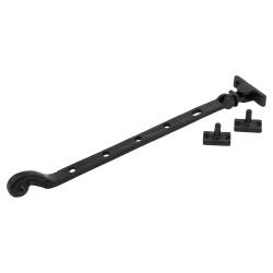 Olde Forge Tudor Casement Window Stay - 12"/300mm Length - Antique Black Iron