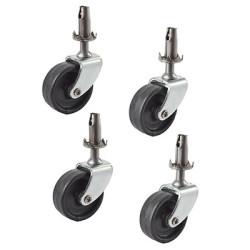 Touchpoint Classic Furniture Castor - Peg Fixed - 43kg Max Weight - 31mm Diameter - Black -Pack of 4