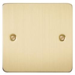 Knightsbridge 1 Gang Flat Plate Blank Plate - Brushed Brass