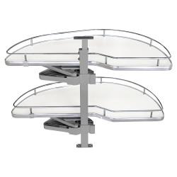 Emuca Supra Lake Corner Pull Out Organiser - Cabinet Width 860mm - Right Hand - White