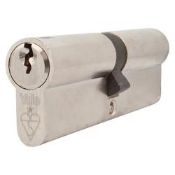 Yale 1 Star 6 Pin Kitemarked 100mm Euro Double Cylinder - 50 + 50mm - Pol Nickel - Keyed to Differ