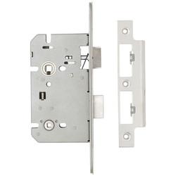 Altro Architectural DIN Bathroom Lock - 85mm Case - 60mm Backset - Polished Stainless Steel