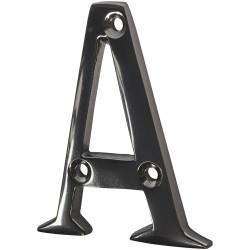 Altro 63mm Screw Fix Door Letter - A - Black Nickel