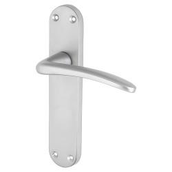 Touchpoint Satin Chrome Latch Door Handles - Salerno Range - 182 x 39mm