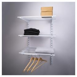 Altro Wardrobe Kit - 1 Bay & 3 x Ventilated Wire Shelf - White