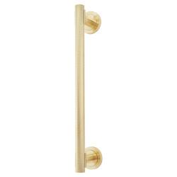 Hampstead Satin Brass 52mm Knurled T-Bar Door Pull Handle on Rose - Screw Fix - 300mm Centres