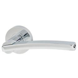 Jigtech Polished Chrome Door Handles on Round Rose - Condor Range