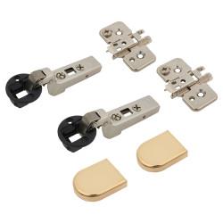 Blum CLIP Top Glass Cabinet Hinge Set - 94° - Sprung - Inset - Gold