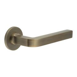 CRES by Frelan Antique Brass Unsprung Fire Rated Door Handles on Round Rose - CR-104 Range