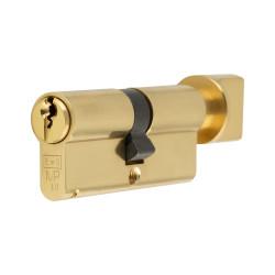 Eurospec 10 Pin 80mm Euro Thumbturn Cylinder - 40mm Turn + 40mm - Polished Brass - Keyed to Differ
