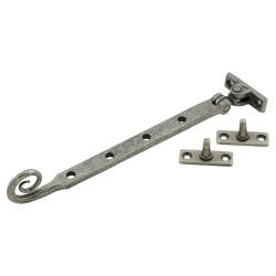 From The Anvil Monkey Tail Casement Window Stay - 10"/254mm Length - Pewter