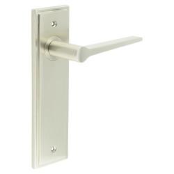 Burlington by Frelan Satin Nickel Fire Rated Latch Door Handles - Knightsbridge - 200 x 55mm