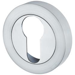 Touchpoint Escutcheon - 50mm Diameter - Euro - Satin/Polished Chrome