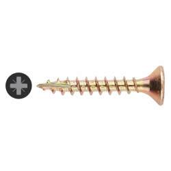Vida All Purpose Pozi Countersunk Wood Screws - 4.0 x 25mm - Yellow Zinc - Pack of 200