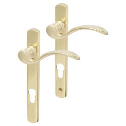 Carlisle Brass uPVC Scroll Multipoint Door Handle - 92mm c/c - RH - Pol Brass