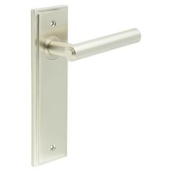 Burlington by Frelan Satin Nickel Fire Rated Latch Door Handles - Richmond - 200 x 55mm