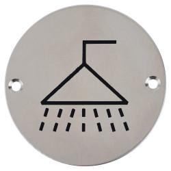 Altro Shower Door Sign - 75mm Diameter - Polished Stainless Steel