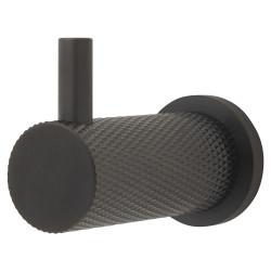 Alexander & Wilks Brunel Diamond Knurled Single Coat Hook - 48 x 25mm - PVD Dark Bronze