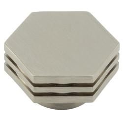 Hoxton by Frelan Nile Hex Cabinet Knob - 40mm Diameter - Satin Nickel