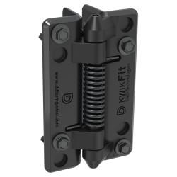 D&D Kwikfit Light Duty Nylon Spring Gate Hinge - Self-Closing - 110 x 70.3 x 34mm - Black - Pair