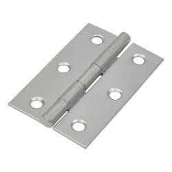 Steel Butt Door Hinge - 75 x 50mm - Durosil Silver Finish