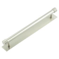 Hoxton by Frelan Sturt 15mm Reeded T-Bar Cabinet Pull Handle on Plain Backplate - 224mm c/c - Satin Nickel