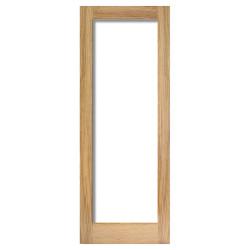 LPD Pattern 10 1 Light Clear Glazed Unfinished Solid Internal Door - 2040 x 826 x 40mm - Oak