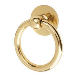 Altro Victorian Ring Door Knocker - Polished Brass - 134 x 102mm
