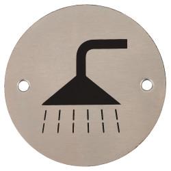 Altro Shower Door Sign - 75mm Diameter - Satin Stainless Steel