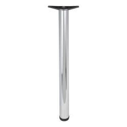 Rothley Adjustable Worktop Support Breakfast Bar Table Leg - 60 x 710-735mm - Polished Chrome - Pack of 4