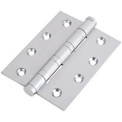 Performance Ball Bearing Butt Door Hinge - 100 x 75 x 3mm - Polished Chrome - Pair