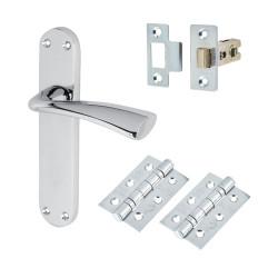 Altro Polished Chrome Latch Door Handles Pack - Verona Range