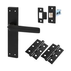 Altro Matt Black Latch Door Handles Pack - Norley Range