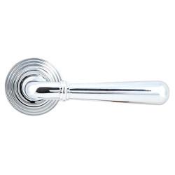 From The Anvil Polished Chrome Door Handles on Round Beehive Rose - Newbury Range