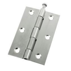 Loose Pin Steel Butt Door Hinge - 89 x 58mm - Bright Zinc Plated - Pair