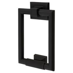 Hampstead Rectangular Knurled Door Knocker - Matt Black - 145 x 100mm