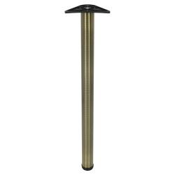 Rothley Round Adjustable Worktop Support Breakfast Bar Table Leg - 60 x 870-895mm - Antique Brass