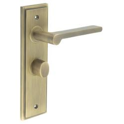 Burlington by Frelan Antique Brass Fire Rated Bathroom Door Handles - Fitzrovia - Inner 1 - 200 x 55mm