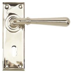 From The Anvil Polished Nickel Keyhole Door Handles - Newbury Range - 152 x 50mm