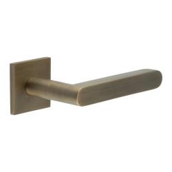 CRES by Frelan Antique Brass Sprung Fire Rated Door Handles on Square Rose - CR-101 Range