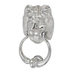 Altro Lion Door Knocker - Polished Chrome - 177 x 102mm